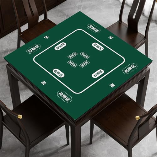 BeLongsYou Mahjong Matte, rutschfeste Guandan Tischmatte Geräuschreduzierende Weiche Verschleißfeste Tischspielmatte Für Poker, Karten, Brett Und Mahjong,Grün,120x120cm von BeLongsYou