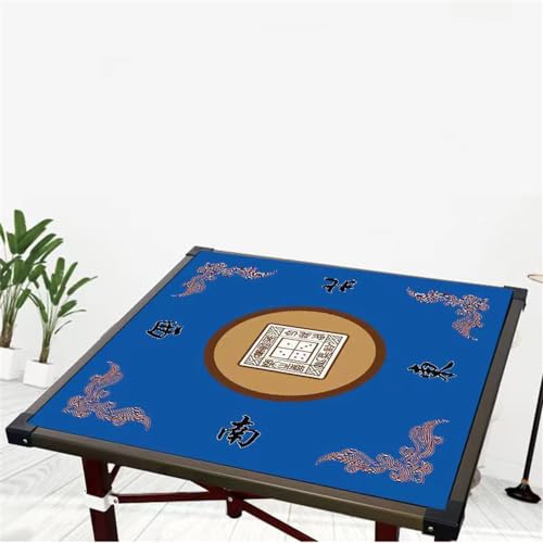 BeLongsYou Mahjong Matte Anti Rutsch Geräuschunterdrückung Tischabdeckung Für Mahjong Paigow Poker Kartenspiele Domino Brettspiele rutschfeste Matte,Blau,40x40cm von BeLongsYou