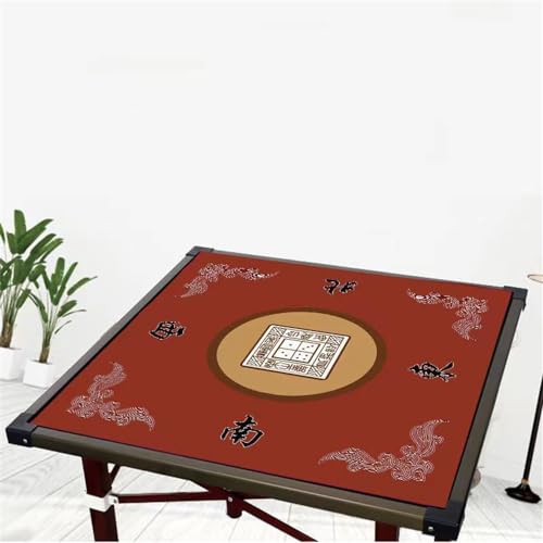 BeLongsYou Mahjong Matte Anti Rutsch Geräuschunterdrückung Tischabdeckung Für Mahjong Paigow Poker Kartenspiele Domino Brettspiele rutschfeste Matte,Braun,40x40cm von BeLongsYou