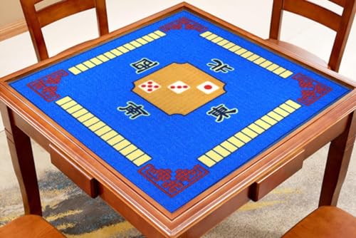 BeLongsYou Mahjong Tischtuch 30.7in quadratische Form Majiang Mat Board Room Mahjong Pad Anti-Rutsch-Desktop-Kissen für Spiele verwenden Nähen Zubehör,Blau von BeLongsYou