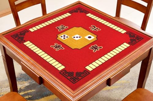 BeLongsYou Mahjong Tischtuch 30.7in quadratische Form Majiang Mat Board Room Mahjong Pad Anti-Rutsch-Desktop-Kissen für Spiele verwenden Nähen Zubehör,Rot von BeLongsYou