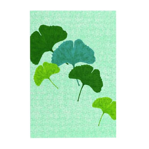 Puzzles, Holzpuzzles Erwachsene Unzip Puzzle 300 Teile Bilderpuzzle, Aquarell Ginkgo Biloba Blatt von BeNtli