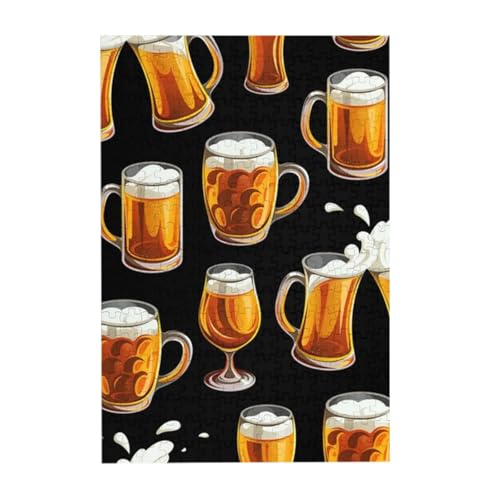 Puzzles, Holzpuzzles Erwachsene Unzip Puzzle 300 Teile Bilderpuzzle, Bierglas von BeNtli