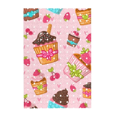 Puzzles, Holzpuzzles Erwachsene Unzip Puzzle 300 Teile Bilderpuzzle, Küche Cupcakes Muffins von BeNtli