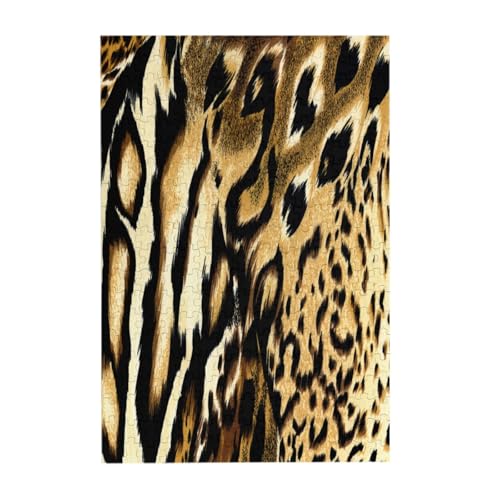 Puzzles, Holzpuzzles Erwachsene Unzip Puzzle 300 Teile Bilderpuzzle, Leopard Löwe Tiger Fell Gestromt von BeNtli