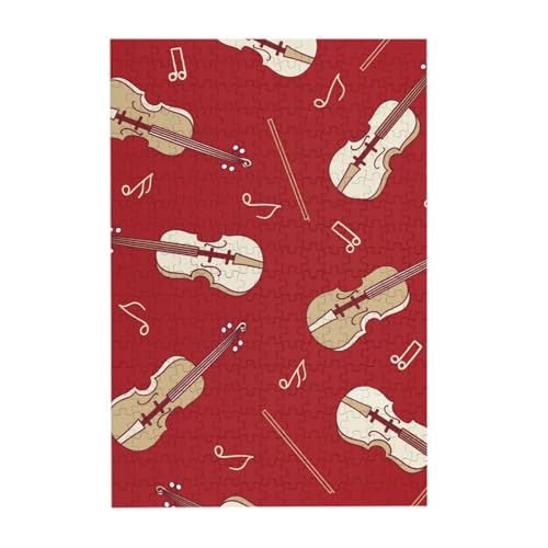 Puzzles, Holzpuzzles Erwachsene Unzip Puzzle 300 Teile Bilderpuzzle, Musik Violine Rote Note von BeNtli