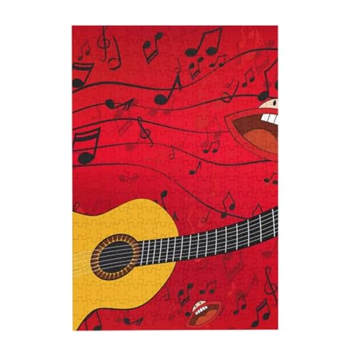 Puzzles, Holzpuzzles Erwachsene Unzip Puzzle 300 Teile Bilderpuzzle, Musik mit Gitarre von BeNtli