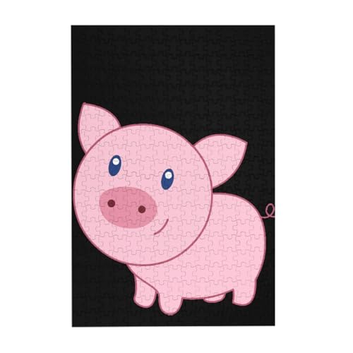 Puzzles, Holzpuzzles Erwachsene Unzip Puzzle 300 Teile Bilderpuzzle, Niedliches Cartoon-Schwein von BeNtli