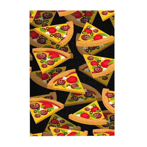 Puzzles, Holzpuzzles Erwachsene Unzip Puzzle 300 Teile Bilderpuzzle, Pizza 3D von BeNtli