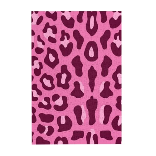 Puzzles, Holzpuzzles Erwachsene Unzip Puzzle 300 Teile Bilderpuzzle, Rosa Leopard von BeNtli