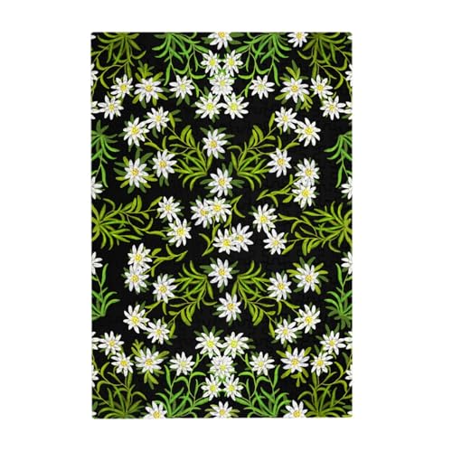 Puzzles, Holzpuzzles Erwachsene Unzip Puzzle 300 Teile Bilderpuzzle, Schweizer Alpen-Edelweiss-Blume von BeNtli