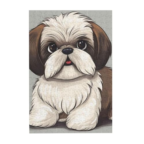 Puzzles, Holzpuzzles Erwachsene Unzip Puzzle 300 Teile Bilderpuzzle, Shih Tzu Hundedruck von BeNtli