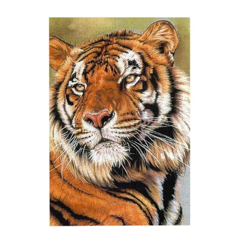 Puzzles, Holzpuzzles Erwachsene Unzip Puzzle 300 Teile Bilderpuzzle, Süßer Tiger von BeNtli