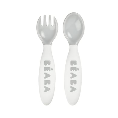 BEABA® Ergonomisches Besteckset 2. Altersstufe grau von BEABA®