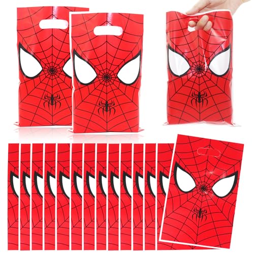 60 Stück Süßigkeiten Taschen Geburtstag Geschenk Taschen kleine Plastiktüten mit Griff für Kinder Party Weihnachten（Spider Net）… von Beamely