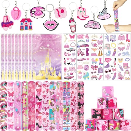 Barbi_e Party Bag Fillers für Kinder Jungen Mädchen, 42Pcs Barbi_e Assorted Toys Pinata Filler mit Slap Bands Geschenk Taschen Aufkleber Keychains Trick & Treat Goody Bag Fillers für Weihnachten Party von Beamely