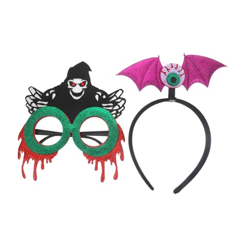 Beatifufu 1 Satz Halloween-Dekorationen Haarband kopfschmuck Teufelsbrille halloween dekoration Halloween-Cosplay-Zubehör Halloween-Kopfbedeckung Halloween-Haarreifen Stirnband das Haustier von Beatifufu