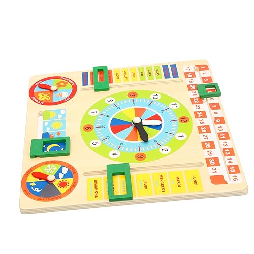 Beatifufu 1 Satz Uhr Spielzeug Montessori- Kinderkalender Kinderspielzeug Kleinkindspielzeug Lernspielzeug Für Kleinkinder Für Kinder Spielzeug Für 4 Jährige Holz von Beatifufu