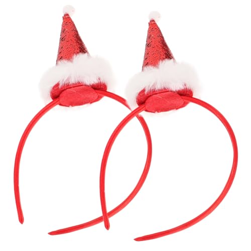 Beatifufu 2 Stück Weihnachtsmütze Stirnbänder Damen Hut Kopfband Kappen Weihnachtsstirnband Party Stirnbänder Für Frauen Weihnachtsfeier Stirnband Weihnachten Haarschmuck Stirnband Cosplay von Beatifufu