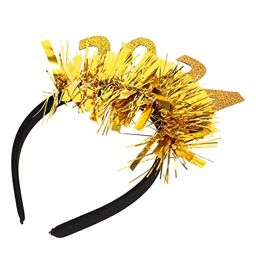 Beatifufu 2024 haarreif neujahrsgeschenke neujahrgeschenke goldenes Glitzer-Stirnband frohes neues jahr stirnbänder Partygeschenke für das neue Jahr neues jahr stirnband Stoff von Beatifufu