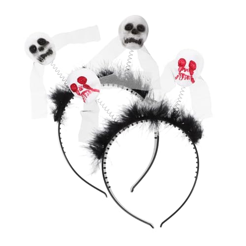 Beatifufu 2st -stirnband Skelett-dekor Halloween-kostüm Für Erwachsene Gruseliges Halloween-stirnband Stirnbänder Halloween- -haarband Schädelkopf-bopper Eisen von Beatifufu