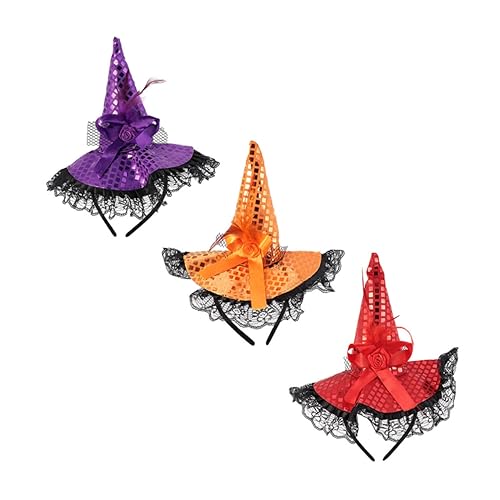 Beatifufu 3St Hexenhut Stirnband Party-Kopfbedeckung Kopfbedeckung für Halloween-Partys XXL-Hut halloween haarspangen haarspange halloween Halloween-Haarband Festival-Haar-Accessoires Tuch von Beatifufu