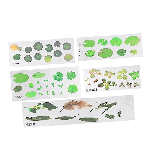 Beatifufu 5 STK DIY-Aufkleber Botanische Aufkleber 3D-simulationsaufkleber Wurfset Entengrütze-filmaufkleber Epoxy-Aufkleber Pflanzen-kit Pflanzendekor Blätterdekor De Resina Epoxica von Beatifufu