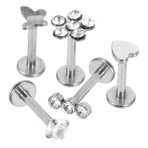 Beatifufu 5 Teiliges Edelstahl Piercing Schmuckset Lippenringe Nasenstecker Helix Muschel Und Knorpelohrringe Für Labret Und Tragus Piercings Langlebig Und Stilvoll von Beatifufu