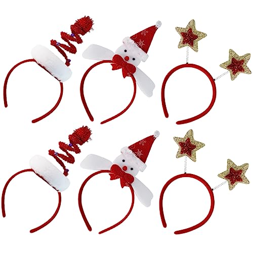 Beatifufu 6St Partyzubehör Weihnachtsstern-Stirnbänder Weihnachtsbedarf christmas haarreif christmas headband Stirnband Gefälligkeiten für Weihnachtsfeiern Weihnachtskopfschmuck Stoff von Beatifufu