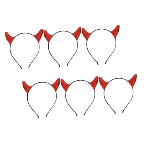 Beatifufu 6St Stirnband aus Teufelshorn Teufel Stirnbänder Teufel Kostüm Stirnband bopper Haarband halloween haarschmuck Signalhörner Stirnbänder für Damen Cosplay-Kopfbedeckung Stoff rot von Beatifufu