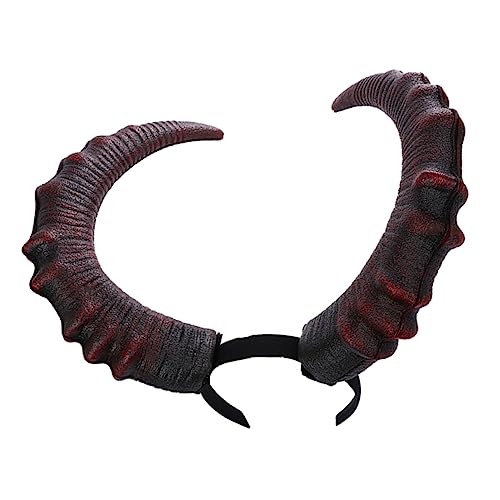 Beatifufu Dämon Horn Stirnband Schwarze Hörner Schwarze Dämonenhörner Großer Haarschmuck Aus Horn Ziegenhörner Halloween-teufelshörner Stirnband Für Männer Herren-stirnband Kopfbedeckung Pu von Beatifufu