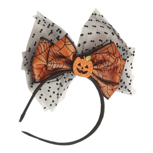 Beatifufu Halloween-kopfbedeckung Für Erwachsene Halloween-stirnband Für Frauen Kürbis Haarreifen Gotische Haarreifen Halloween-haarspange Bogen Halloween-kürbis-schleifen-stirnband Metall von Beatifufu