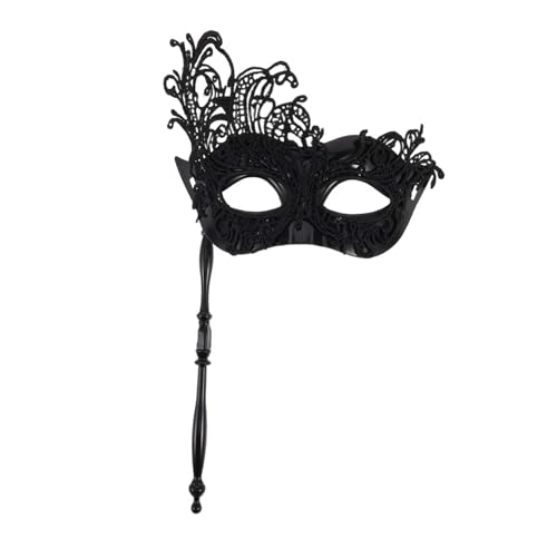 Beatifufu Handgehaltene Stabmaske Fledermaus Augenmaske Maskerade Maske Maskerade-maske Auf Einem Stock Maskerademasken Für Paare Weiße Maskerademaske Partymaske Black Spitze von Beatifufu