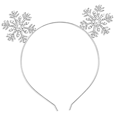 Beatifufu Schneeflocken-stirnband Weihnachts-haarschmuck Weihnachtsstirnbänder Schneeflockenhaar Haarschmuck Für Weihnachtsfeiern Glitzer-schneeflocken-kopfschmuck Strassdekor Weiß von Beatifufu