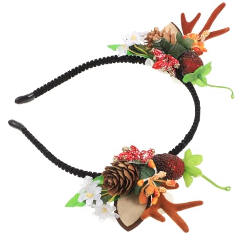 Beatifufu Zweig Geweih Stirnband Blumenkopfschmuck Weihnachtsgeweihkopfreifen fasching haarschmuck faschings haarschmuck Haarband Haarspangen Cosplay-Accessoire Party-Cosplay-Stirnband Stoff von Beatifufu