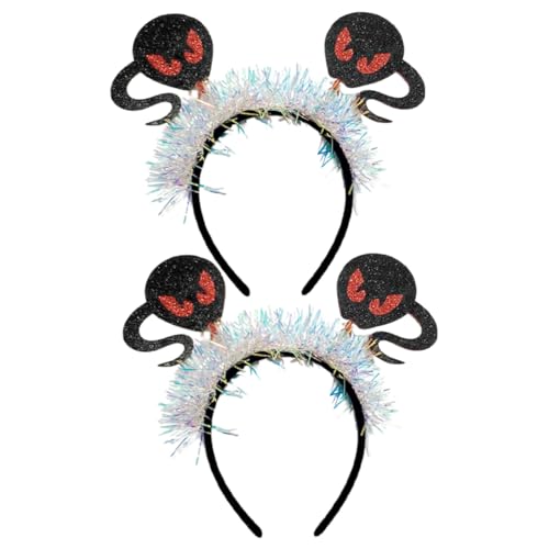 2 Stück Schwarze Schlangen Haar Accessoires Bekleidung Haarband Halloween Kostüme Schlangen Kopfschmuck Stirnband Halloween Kopfschmuck Festival Stirnbänder Beaupretty von Beaupretty