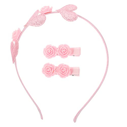 Beaupretty 1 Satz Liebe Stirnband Dekoratives Haar Mini-haarspangen Gesicht Halloween-haarschleife Haarnadel Stirnbänder Haarklammer Haarschmuck Hochzeitshaar Abschlussball Perücken Rosa Harz von Beaupretty