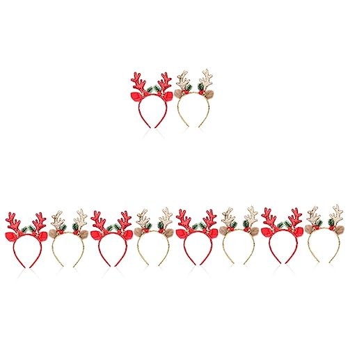 Beaupretty 10 Stück Elch Stirnband Geweih Stirnband Rentier Geweih Weihnachts Stirnband Für Kinder Hirsch Stirnband Weihnachts Haarschmuck Weihnachts Kopfbedeckung Geweih Stirnband von Beaupretty