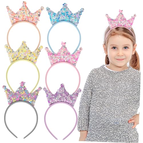 Beaupretty 12st Krone Stirnband Prinzessinnen-stirnband Für Bands Glitzer-kronen-stirnband Mädchen Stirnbänder Haarband Rave Party-haarschmuck Partygeschenk Festival Gezogenes Tuch von Beaupretty