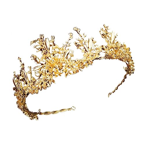 Beaupretty 1stk Hochzeitskrone Hochzeitskopfschmuck Für Die Braut Prinzessin Krone Braut Kopfschmuck Braut Stirnband Haarschmuck Für Die Braut Tiara Für Fotoshootings Brautkrone Golden von Beaupretty