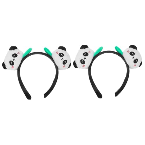 Beaupretty 2 Stück Stirnband Party Ornament Panda Kopfschmuck Partyzubehör Panda Elemente Haarband Panda Modellier Haarband Indoor Haardekoration Tierhaar Accessoires Partyzubehör Panda Kopf von Beaupretty