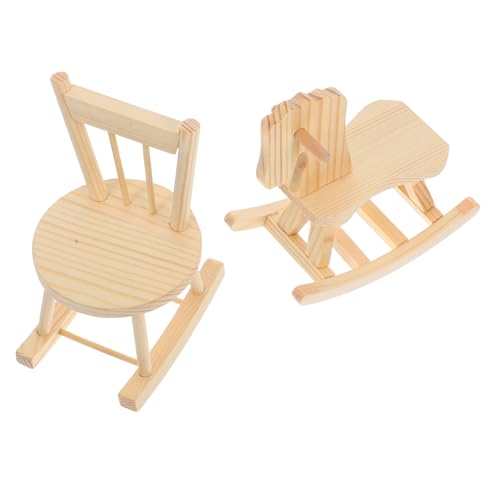 Beaupretty 2 Stück Teiliges Miniatur holzmöbel Schaukelpferd und Schaukelstuhl Realistisch Gestaltete Puppenhausdekoration Langlebige Kinderzimmer Accessoires aus Holz Beaupretty 2 Stück Teiliges Miniatur holzmöbel Schaukelpferd und Schaukelstuhl Realistisch Gestaltete Puppenhausdekoration Langlebige Kinderzimmer Accessoires aus Holz von Beaupretty