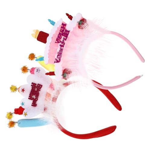 Beaupretty 2st Geburtstag Stirnband Mädchen Tiara Stirnband Hochzeitskerze Kinderweihnachtsstirnband Zauberkerzen Mädchen Stirnbänder Geburtstag Tiara Stirnband Party Lustig Kuchen Stoff von Beaupretty