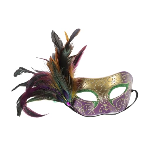 Beaupretty 2st Karnevalsmaske Halloween Masken Cosplay-partymaske Abschlussball-masken Venezianische Partymasken Karneval-schirmmaske Prom Ball Spitzenmasken Maskenkostüme Für Frauen Feder von Beaupretty