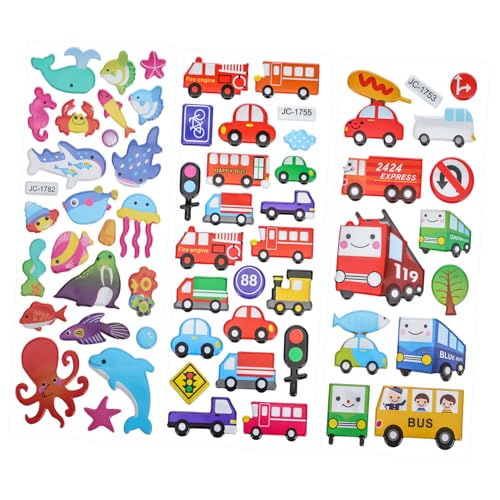Beaupretty 3 Blätter Cartoon Aufkleber mit Fahrzeugen Tieren und Straßenschildern Selbstklebende Dekosticker für Geschenkversiegelung und Bastelprojekte Beaupretty 3 Blätter Cartoon Aufkleber mit Fahrzeugen Tieren und Straßenschildern Selbstklebende Dekosticker für Geschenkversiegelung und Bastelprojekte von Beaupretty