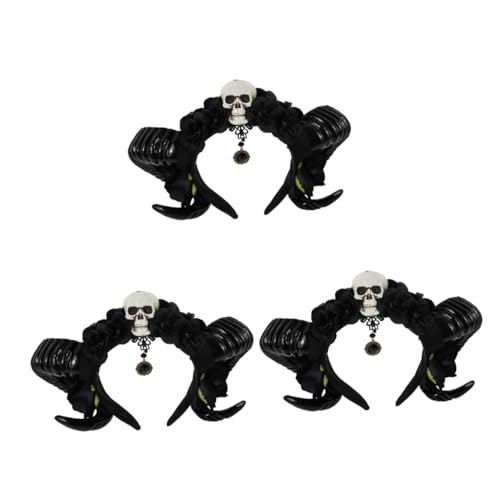 Beaupretty 3St Haarschmuck aus Hornschleier Stirnband aus Schafshorn Schaf Stirnband halloween dekoration halloween haarschmuck einzigartige Haardekoration Halloween-Haar-Accessoire Stoff von Beaupretty