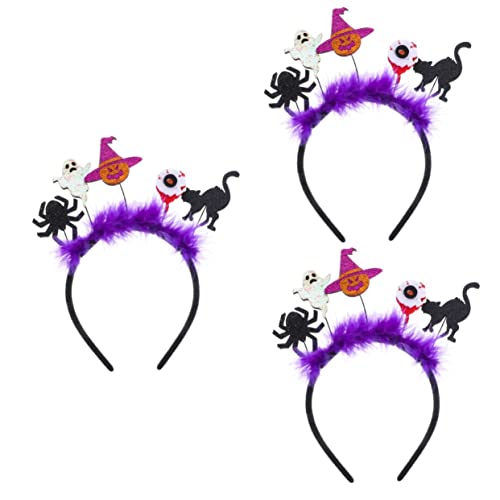 Beaupretty 3st Halloween-stirnband Party Verkleiden Sich Haarreifen Frauen Kopfschmuck Cosplay-teufel-stirnband Karnevalsparty Kopfschmuck Halloween-kopf-bopper Halloween-kürbis-stirnband von Beaupretty