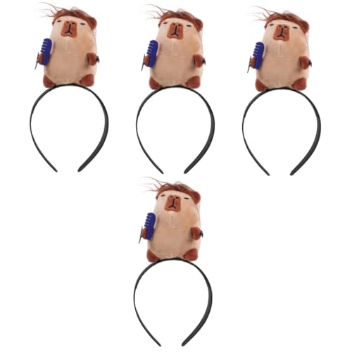 Beaupretty 4 Stück Lustiges Stirnband Capybara Stirnband Party Haarreifen Capybara Kopfschmuck Cartoon Stirnband Party Haarband Capybara Kopfschmuck Cosplay Stirnbänder Party Capybara von Beaupretty