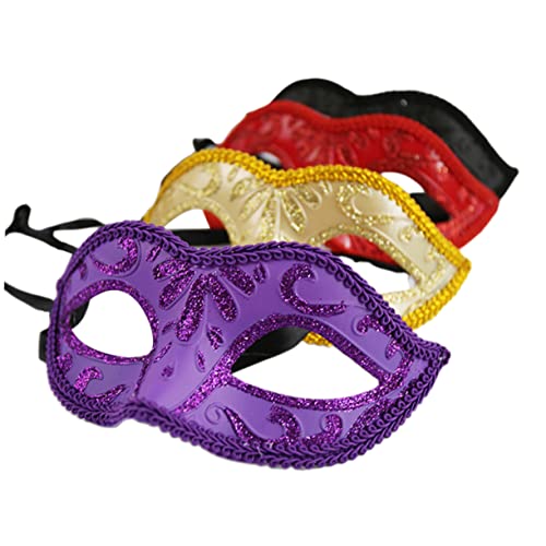 Beaupretty 4 Stück Maskerade Halbmasken Venezianischer Partyabend Abschlussball Halbgesichtsmasken Maskerade-party-masken Handmasken Mit Stick Maskerade Karneval Schmücken Damen Halloween von Beaupretty