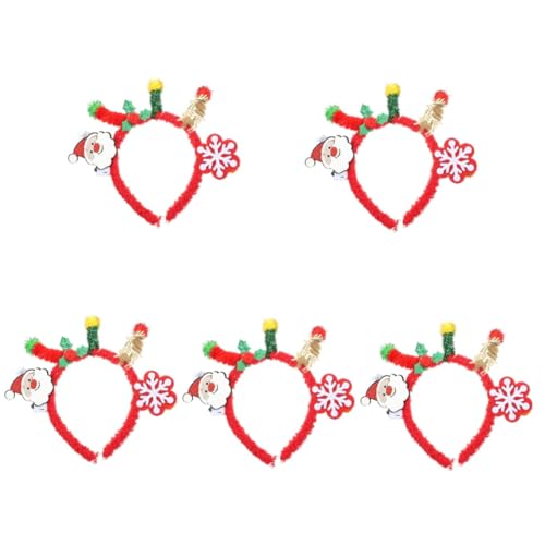 Beaupretty 5 Stück Weihnachts Stirnband Weihnachts Haarschmuck Stirnband Cosplay Weihnachtsparty Stirnband Urlaubs Haar Accessoires Party Stirnbänder Für Frauen Urlaubs Stirnbänder von Beaupretty